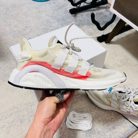 EUC Men’s Size 10 Adidas LXCON AdiPrene Big Logo Sneakers Solar Red/Cloud White - Picture 6 of 12